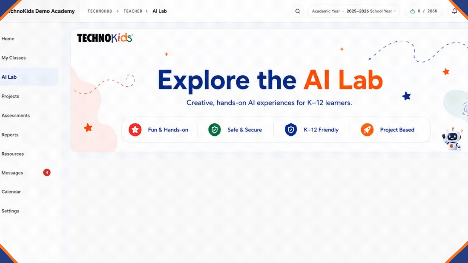 Animated AI Lab interface preview